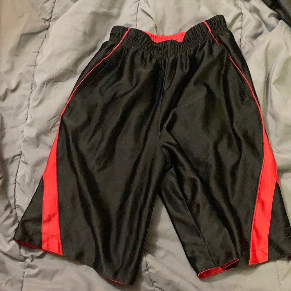 Kids black and red shorts